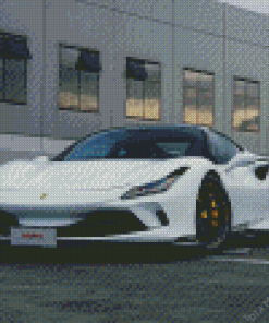 White Ferrari F8 Diamond Painting