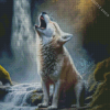 Wolf Waterfall Diamond Painting