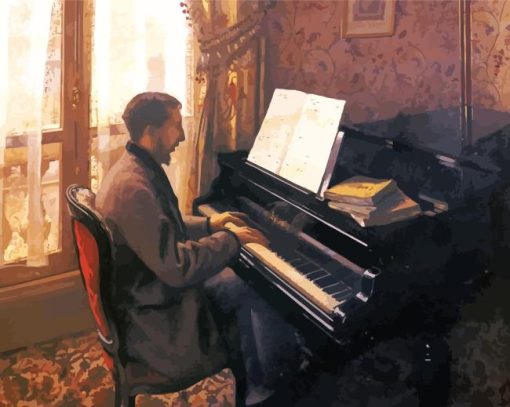 Young Man Playing The Piano Diamond Painting