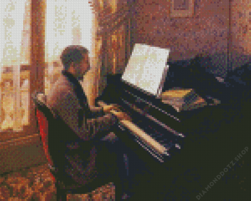 Young Man Playing The Piano Diamond Painting