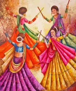 Abstract Indian Women Dancing Diamond Painting