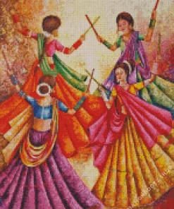 Abstract Indian Women Dancing Diamond Painting