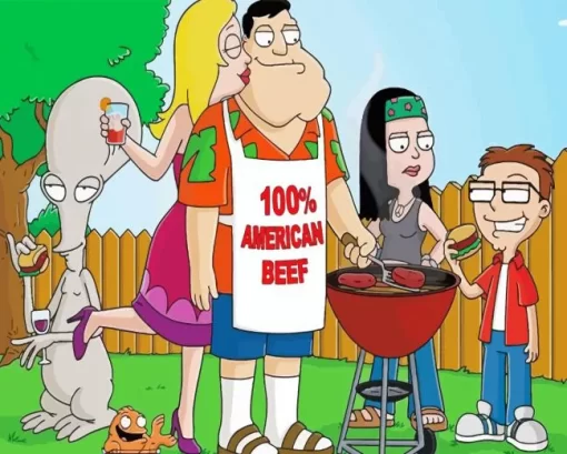 American Dad Bbq Diamond Painting