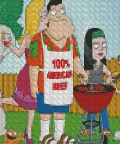 American Dad Bbq Diamond Painting