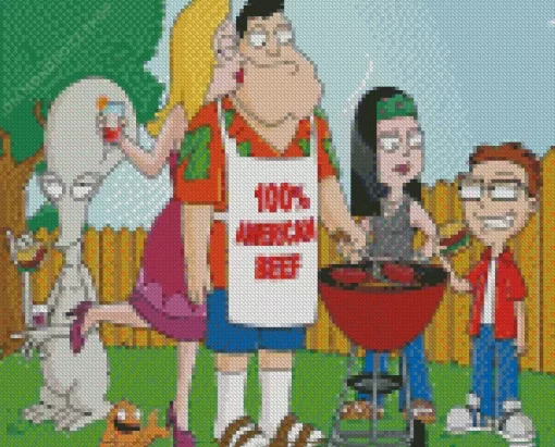 American Dad Bbq Diamond Painting