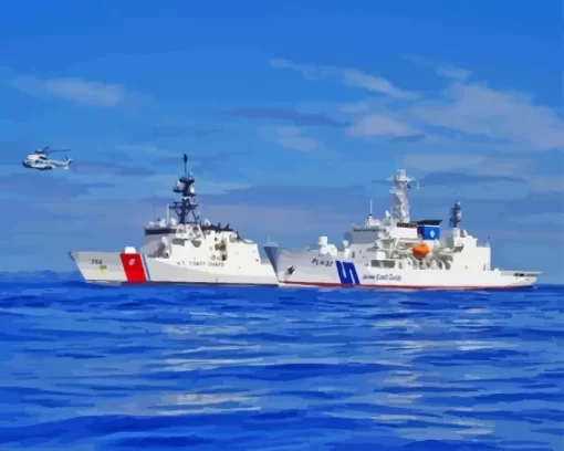 Armed Force Ship US Coast Guard Diamond Painting