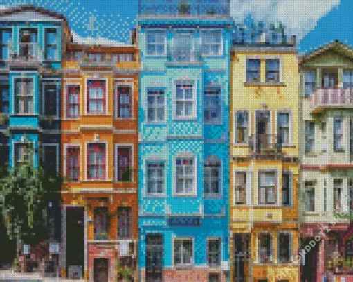 Balat Turkey Colorful Buildings Diamond Painting