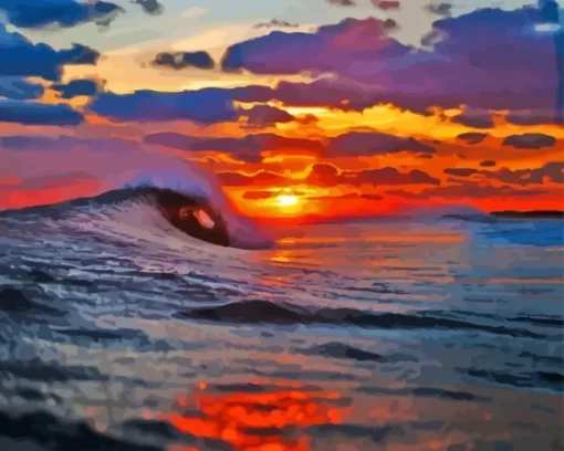 Big Wave Sunrise Diamond Painting