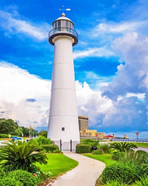 Biloxi Lighthouse Mississippi Diamond Painting