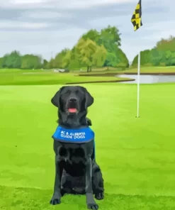 Black Golf Dog Diamond Painting