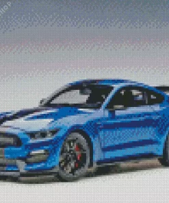 Blue Mustang Car Diamond Painting