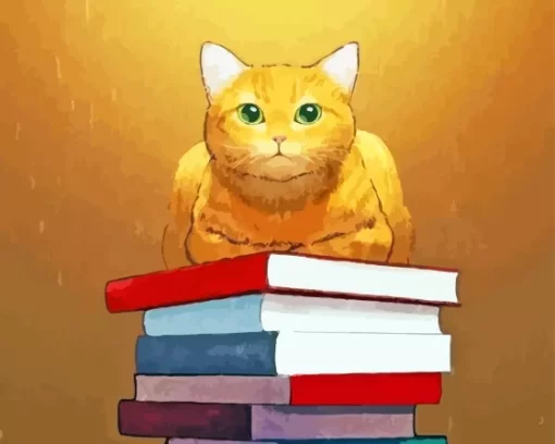 Book Cat Diamond Painting