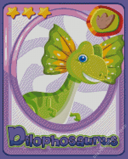 Cartoon Dilophosaurus Dinosaur Diamond Painting