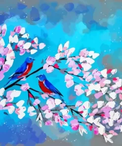 Cherry Blossom And Birds Diamond Painting