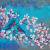 Cherry Blossom And Birds Diamond Painting