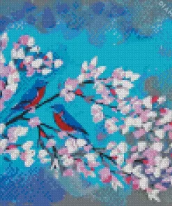 Cherry Blossom And Birds Diamond Painting