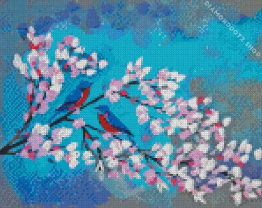 Cherry Blossom And Birds Diamond Painting