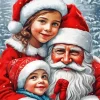 Christmas Children And Santa Diamond Painting