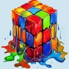 Colorful Melting Rubiks Cube Diamond Painting