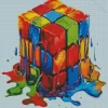 Colorful Melting Rubiks Cube Diamond Painting