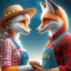 Countryside Fox Couple Diamond Painting