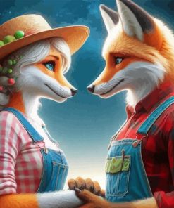 Countryside Fox Couple Diamond Painting