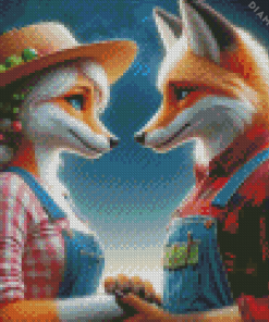 Countryside Fox Couple Diamond Painting