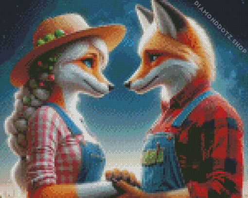 Countryside Fox Couple Diamond Painting