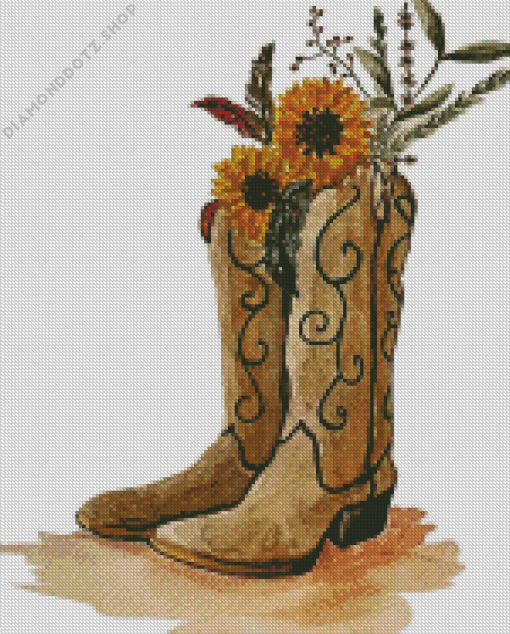 Cowgirl Boot Diamond Painting