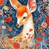 Cute Floral Deer Diamond Painting