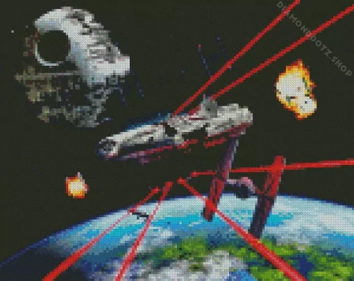 Death Star And Millennium Falcon Diamond Painting