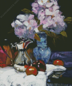 Flowers In A Silver Pitcher Art Diamond Painting