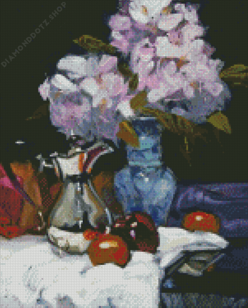 Flowers In A Silver Pitcher Art Diamond Painting