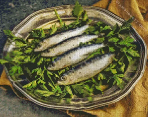 Fresh Sardines Fish Diamond Painting