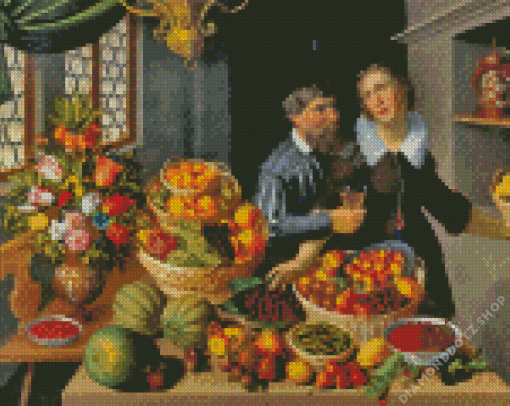 Fruit Sellers Couple Diamond Painting