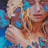 Girl with butterfly Diamond Painting