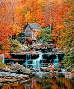 Glade Creek Grist Mill Diamond Painting