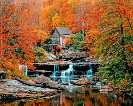 Glade Creek Grist Mill Diamond Painting