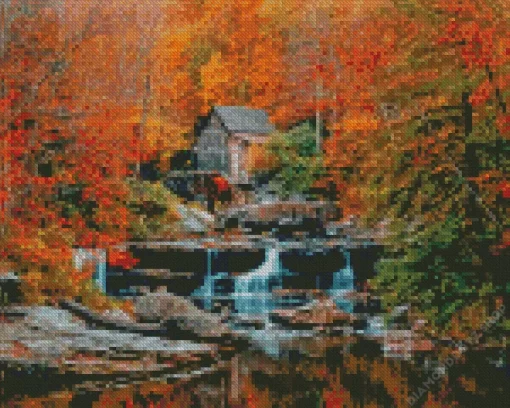 Glade Creek Grist Mill Diamond Painting