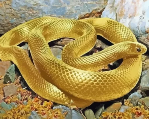 Golden Yellow Snake Diamond Painting