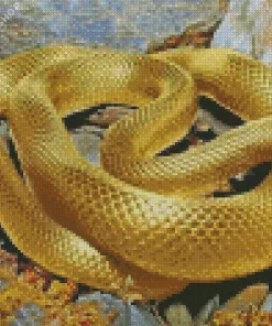 Golden Yellow Snake Diamond Painting