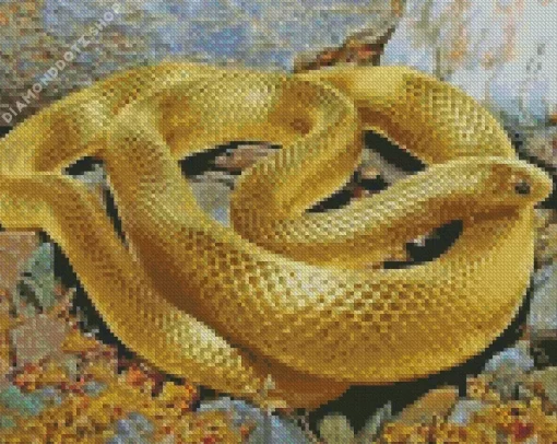 Golden Yellow Snake Diamond Painting