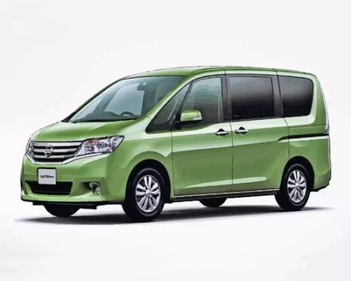 Green Nissan Serena Car Diamond Painting