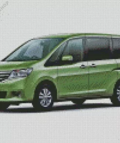 Green Nissan Serena Car Diamond Painting