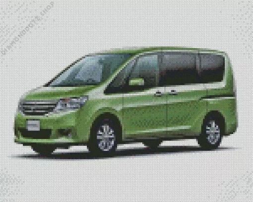 Green Nissan Serena Car Diamond Painting