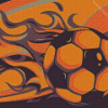 Illustration Soccer Ball On Fire Diamond Painting