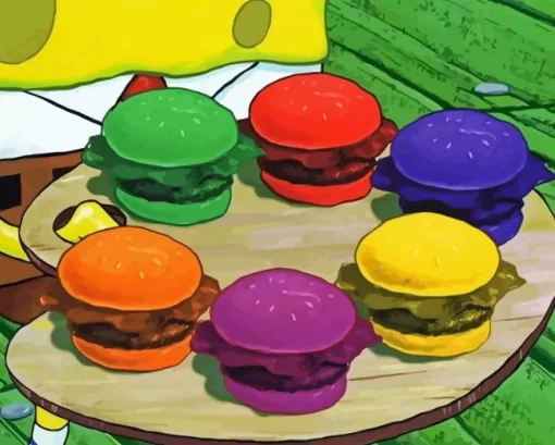 Krabby Patties Diamond Painting