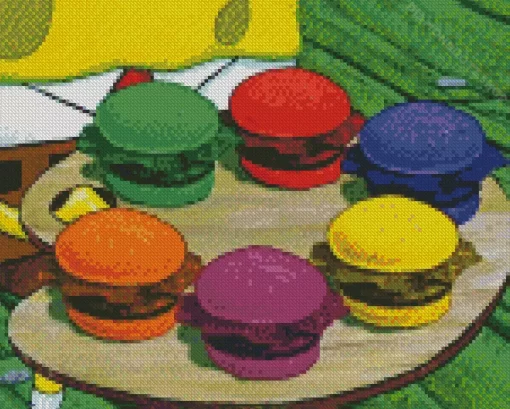 Krabby Patties Diamond Painting