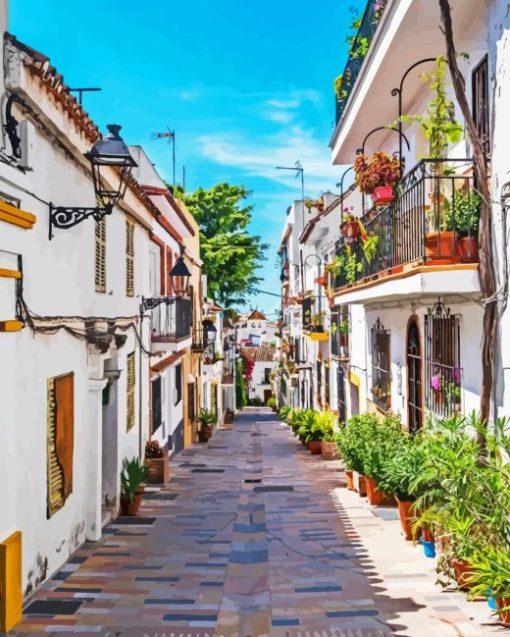 Marbella Old Town View Diamond Painting