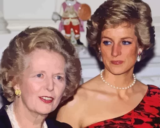 Margaret Thatcher With Princess Diana Diamond Painting